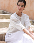 White Crinkle Tunic Top
