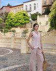 Pink Skin Waist Coat Set