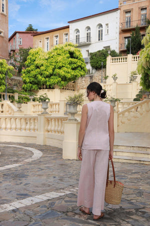 Pink Skin Waistcoat Set