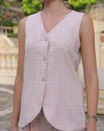 Pink Skin Waist Coat Set