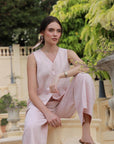Pink Skin Waist Coat Set