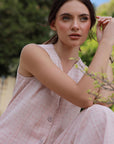 Pink Skin Waist Coat Set