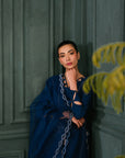 Blue Brocade Matching Set