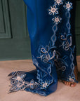 Blue Brocade Matching Set