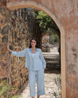 Powder Blue Linen Set