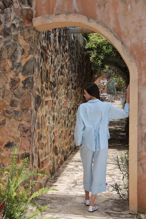 Powder Blue Linen Set