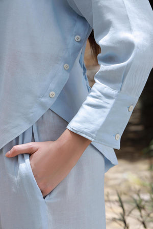 Powder Blue Linen Set