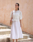 White Crinkle Tunic Top
