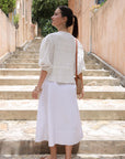 White Crinkle Tunic Top
