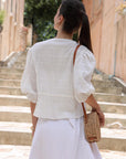 White Crinkle Tunic Top