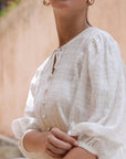 White Crinkle Tunic Top