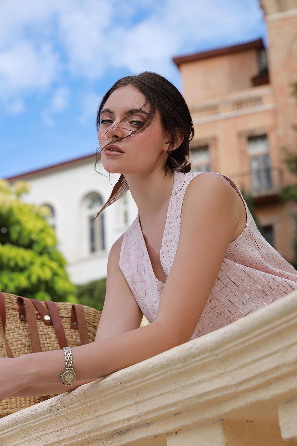 Pink Skin Waist Coat Set