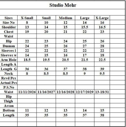 Size Chart